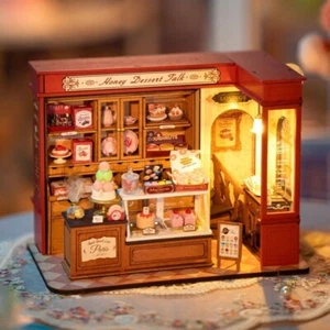 ROBOTIME DIY Miniature Dollhouse Kit with LED Honey Dessert Talk Building Set - Picture 1 of 9