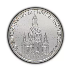 GERMANY. 1995, 10 Mark, Silver, J - Frauenkirche Dresden, Church of Our Lady - Picture 1 of 3