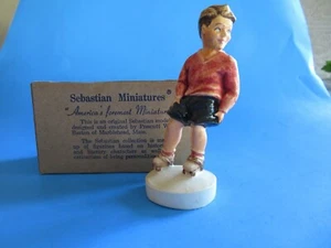 Vintage Sebastian Miniatures “Sidewalk Days Boy Skating” 1978 - Picture 1 of 7