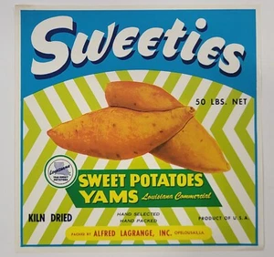 LABEL Sweeties Yams Sweet Potatoes Alfred Lagrange Opelousas Louisiana - Picture 1 of 1