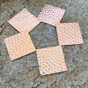 Hammered Copper 2"x2" Square Stamping Blanks (3 Pack) - Picture 1 of 5