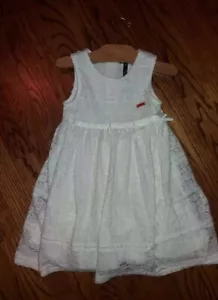 NUEVO Donna Karan DKNY Niñas Vestido de Encaje Blanco 4T - Imagen 1 de 6