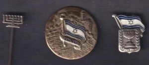PINS ISRAEL - 3 Diff - MENORÁ, BANDERA Y MUROS DE JERUSALÉN, BANDERA Y ESCUDO DE ARMAS - Imagen 1 de 1