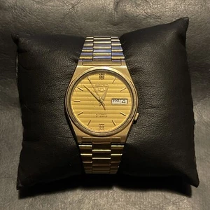 SEIKO 5 Automatic 7S26-6000 Watch Vintage Gold With Gold Face - Picture 1 of 7