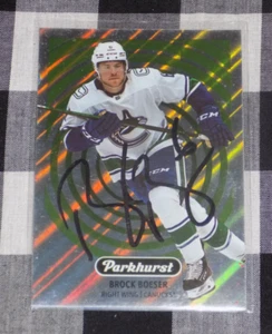 Brock Boeser Signed Parkhurst Hockey Card Vancouver Canucks - Picture 1 of 1