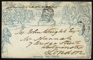 1846 2d Mulready Pre-Print Paper Crease Late Usage Sunderland 761 Cat.£2,400.00 - Picture 1 of 3