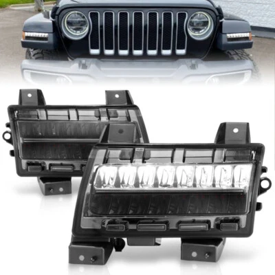 Marcadores laterales LED ANZO carcasa cromada lente de humo con Jeep Wrangler 2018-2021  Foto 1 de 4