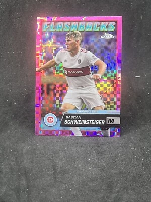 2023 Topps Chrome MLS Flashbacks Pink XFractor #155 BASTIAN SCHWEINSTEIGER - Image 1 of 2
