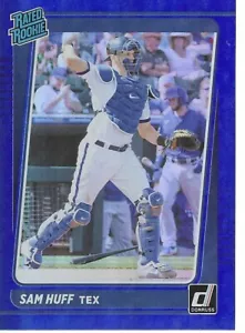 2021 DONRUSS HOLO RATED ROOKIE SAM HUFF CARD # 44 TEXAS RANGERS - Foto 1 di 1
