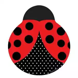 Ladybug Fancy Shaped Lady Bug Red Black Party Paper Plates Dinner 24cm Pack of 8 - Picture 1 of 3