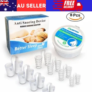 Silicone Anti Snore Nasal Dilators Stop Snoring Nose Clip Sleep Apnea Aid Device - Picture 1 of 6
