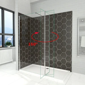 Wet Room Shower Enclosure With 300mm Flipper Panel Walk In 6mm Glass Screen - Picture 1 of 18