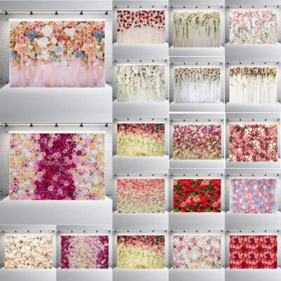 Floral Photography Background Romantic Flower Backdrops Party Wedding Birthday - Image 1 of 4