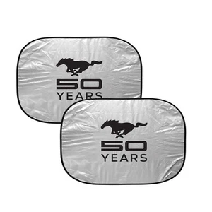 Ford Mustang 50 Years Dual Panels Easy Folding Windshield Sun Shade - Picture 1 of 4