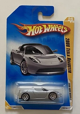 Hot Wheels 2008 New Models Tesla Roadster Silver 1:64 Scale - Image 1 of 4