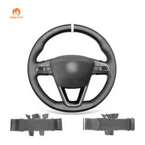 Carbon Fiber PU Leather Steering Wheel Cover for Seat Leon Ibiza Alhambra Arona - Bild 1 von 9