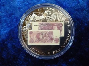 British Banknotes Series 10 Shillings C - Proof Medal inc capsule - Picture 1 of 2