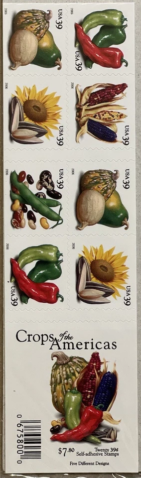 US BOOKLET PANES SCOTT #4012b CROPS OF THE AMERICAS 2006  MNH PANE OF 20 - Image 1 of 4