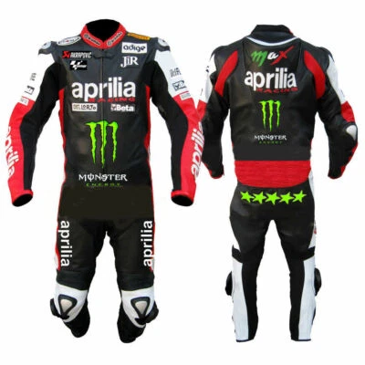APRILIA Combinaison de Moto en Cuir Hommes Courses Moto en Cuir Veste Pantalon - Photo 1/2