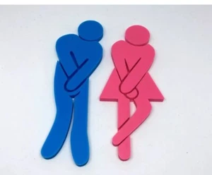 Mens and Ladies Novelty Toilet Door Sign / Novelty Toilet Sign / Modern Bathroom - Picture 1 of 6