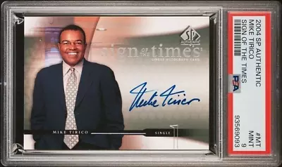 2004 UD SP Authentic Mike Tirico Sign of the Times Autograph SOTT PSA 9 Mint - Image 1 of 2