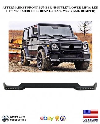 Parachoques delantero estilo B de repuesto labio inferior blanco LED DRL G63 AMG alerón G-Wagon Foto 1 de 4