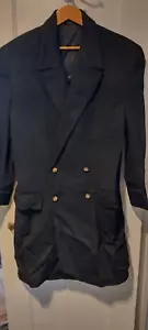 Vintage Mens Gianni Versace Black Wool Cashmere Long Coat Sz M - Picture 1 of 7