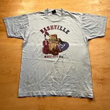 Vintage 90's Nashville Music City Blue Large Short Sleeve VTG T-Shirt