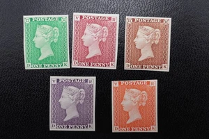 GB SC SG #1 FIRST STAMP PENNY BLACK COLOR TRIAL PROOF ESSAY MINT MH H OG - Picture 1 of 2