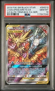 *ALEMÁN* PSA 10 ZAPDOS & LAVADOS & MARKETOS GX POKEMON SM210 2019 LEER DISCO - Imagen 1 de 2