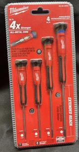 Juego de destornilladores mecanizados de precisión Milwaukee 48-22-2604 4 piezas con núcleo de metal - Imagen 1 de 2