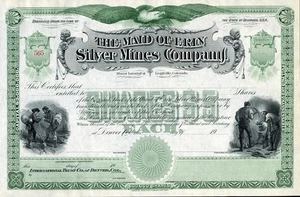 19__ Maid of Erin Silver Mines Stock Certificate - Picture 1 of 1