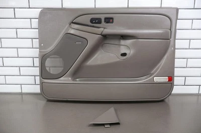 03-06 GMC Sierra Crew Cab Front Right RH Interior Door Trim Panel (Pewter 922) - Image 1 of 4