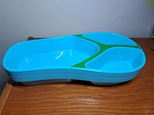 SET OF 8 Flip Flop Sandal Shaped Plastic Snack Tray 17x7x2 Blue Chip Dip - Picture 1 of 3