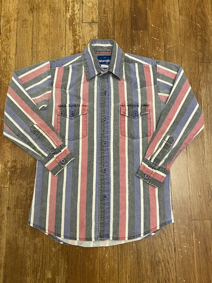 Vintage Wrangler Brushpopper Multicolor Button Up Shirt Youth Size 10 - Image 1 of 4