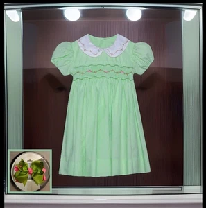 Girls NWT Remember Nguyen Smocked Dress Back Tie Stripes Free Bow 3T - Picture 1 of 8