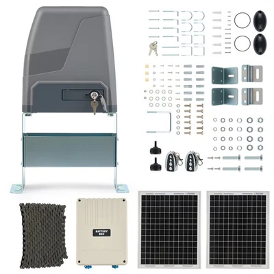 Abridor de puerta corredera CO-Z 250W con panel solar de 20 W 2 controles remotos para puertas de 3300 lb 40 pies Foto 1 de 4