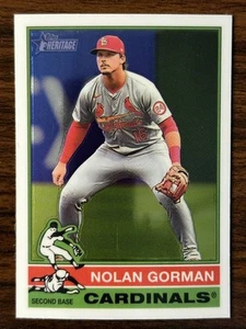 2025 Topps Heritage Nolan Gorman Cardinals Base Chrome Variation 18 - Picture 1 of 2