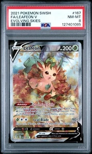 Leafeon V (Alternate Full Art) 167/203 SWSH07: Evolving Skies Holo psa 8 - Bild 1 von 3