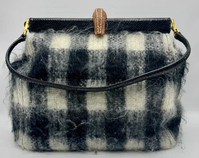 Borsa Prada lana tartan bianco nero cod. 9Y069H 2020 ca - Imagen 1 de 4