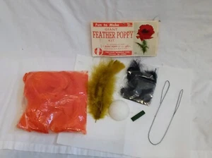 12 VTG Giant Feather Poppy Flowers DIY Kits Fibre Craft 2542 Huge Lot Poppies - Picture 1 of 7