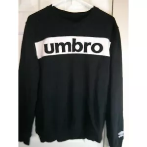 Vintage Umbro Sweatshirt Pullover Crew Neck Logo Black White Mens Size M - Picture 1 of 4