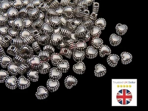 30 Pcs - 5mm Tibetan Silver Dainty Heart Spacer Beads Craft FREE UK P+P D81 - Picture 1 of 2