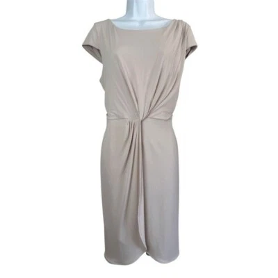 Victoria's Secret beige front twist faux wrap stretch mini dress L - Image 1 of 4