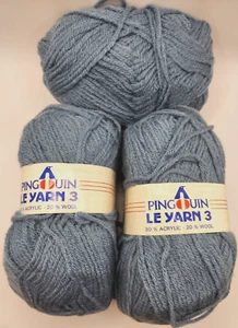 2+ Hanks Pingouin 'Le Yarn 3' Acryl & Wolle Mischgarn blaue Farbe #42 Posten #4202 - Bild 1 von 8