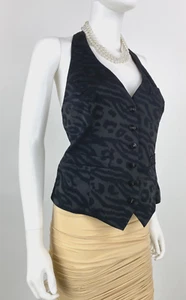 Anne Fontaine NWT 12 US 44 FR L Black Cotton Halter Vest Dress Top Blouse Runway - Picture 1 of 9