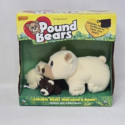 Galoob фунт медведи мама и 2 Baby медведи плюшевые новый запечатанный винтажный 1997 - Изображение 1 из 4