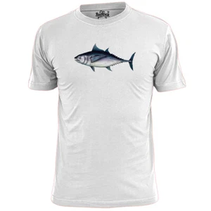 Mens Hand Drawn Tuna Fish Drawing T Shirt Fishing - Picture 1 of 2