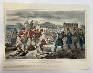 KRIM UKRAINE SCHLACHT VON MALAKOFF 1855 ANTIKE GRAVURANSICHT 19. JAHRHUNDERT - Bild 1 von 2