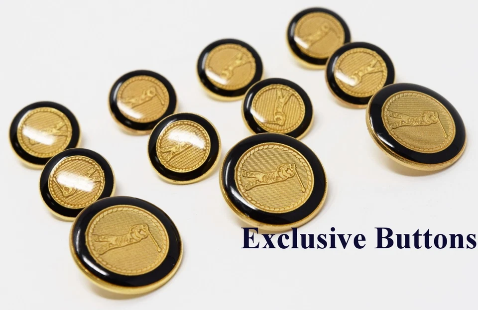 Gold Metal Blazer Buttons Set - Golfer - Image 1 of 1